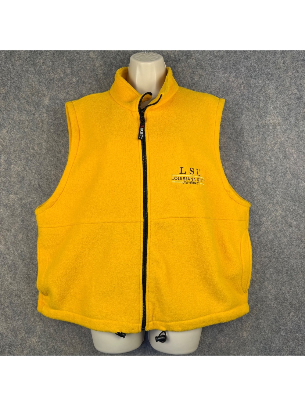 LSU Tigers Polartec Full Zip Fleece Vest Gold Purple Embroidered Women XL 216